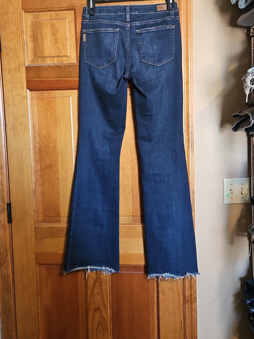 PAIGE Skyline Boot Dark Blue Mid-Rise Boot Cut Jeans - Picture 5 of 10